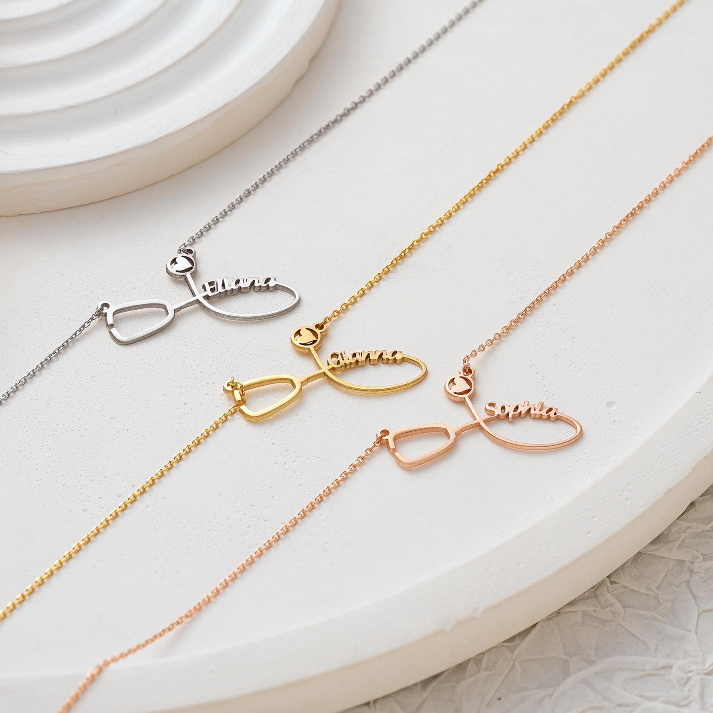 โจ Custom Stethoscope Name Necklace โ Personalized Medical Jewelry โจ
A unique and meaningful necklace featuring a stethoscope design with a heart and your custom name. Perfect for doctors, nurses, and healthcare professionals. ๐ฏ Perfect For:
Graduation gifts, appreciation gifts for healthcare workers, birthdays, or everyday wear.