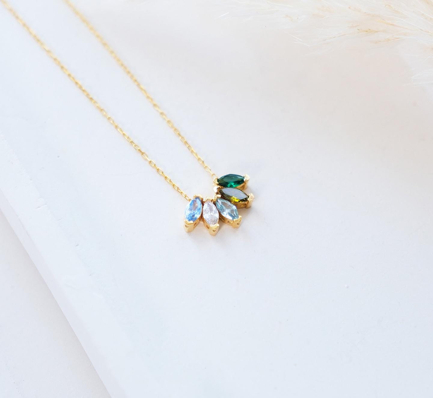 Natural Colorful Gemstones with Cable Chain Rose Gold Silver Handmade Personalized Gift for Unisex Woman Girl Graduation Grandmother Mothers Day Special Days Memorize Happy Romantic Love Date Birthday Anniversary Best Selling Product Easy Delivery