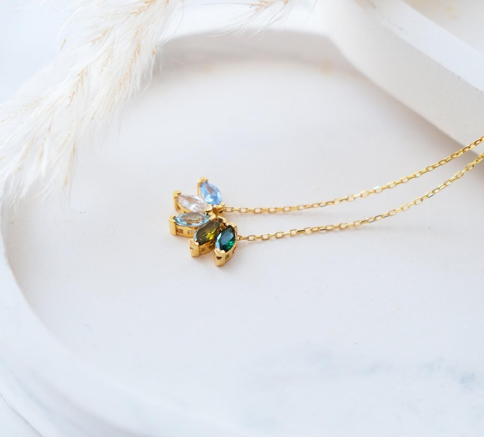 Natural Colorful Gemstones with Cable Chain Rose Gold Silver Handmade Personalized Gift for Unisex Woman Girl Graduation Grandmother Mothers Day Special Days Memorize Happy Romantic Love Date Birthday Anniversary Best Selling Product Easy Delivery