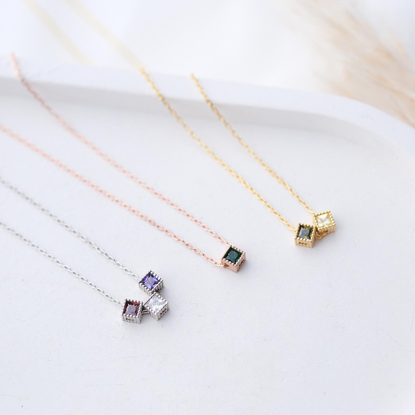 Dotted Elegance and Gemstone Sparkle: A Rose Gold, Gold, or Silver Necklace That Complements Every Look. Crafted with delicate dotted edges and a radiant gemstone centerpiece, this necklace brings a touch of luxury and versatility to any style.