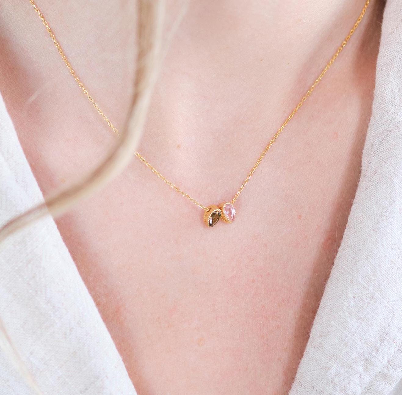 Explore the elegance of our almond-shaped gemstone necklaces featuring stunning natural stones Customizable with your choice of gemstone these unique pieces bring a refined and personal touch to any style perfect for daily wear as a thoughtful gift