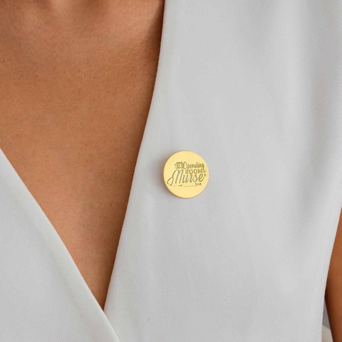 Personalized Nurse Lapel Pin: Engraved Name Brooch, Healthcare Gift