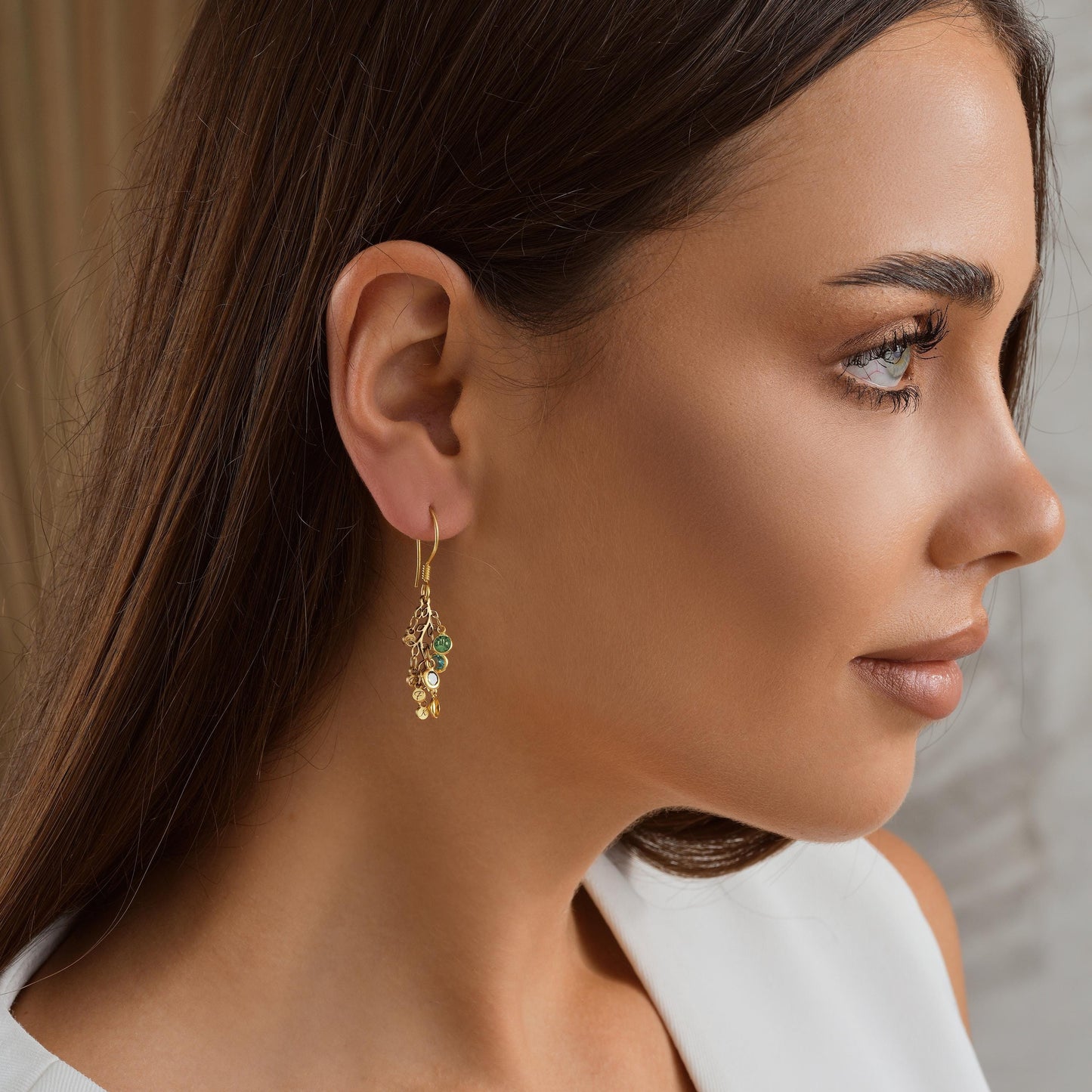 Sterling Silver Birthstone Family Tree Earrings: Personalized Mom/Grandma Gift