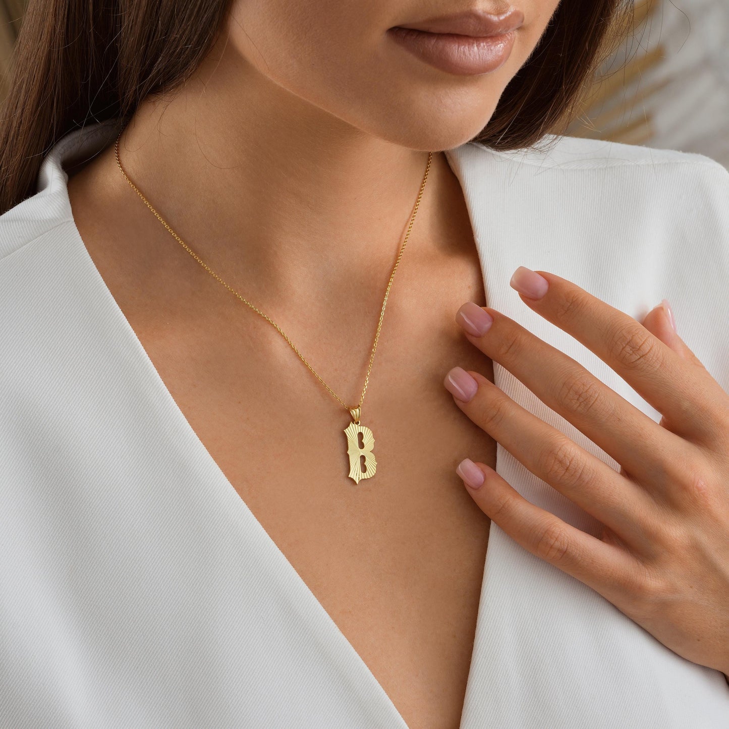 ✨ Fluted Initial Pendant – Bold Letter, Timeless Texture ✨  
Make your mark in style with this bold fluted initial necklace. Featuring a vintage-inspired ridged design, this pendant is crafted in 925K Sterling Silver 14K Solid Gold and offers the perfect balance of statement and elegance. Customize it with your letter of choice for a meaningful everyday piece
🎯 Perfect For  
Bold minimalists – Everyday statement wear – Birthday gifts – Monogram lovers – Vintage-inspired style – Gift for her