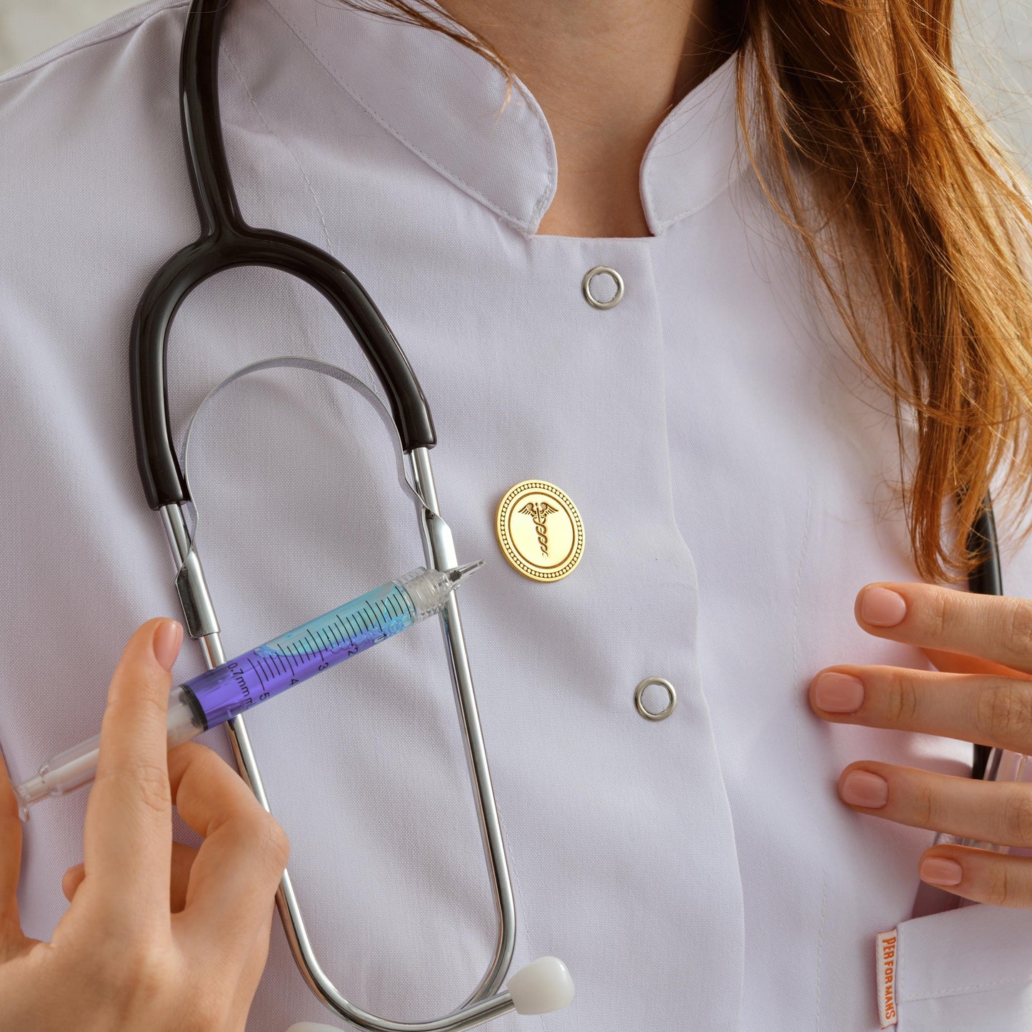 Caduceus Lapel Pin: Gold or Silver Medical Symbol Brooch