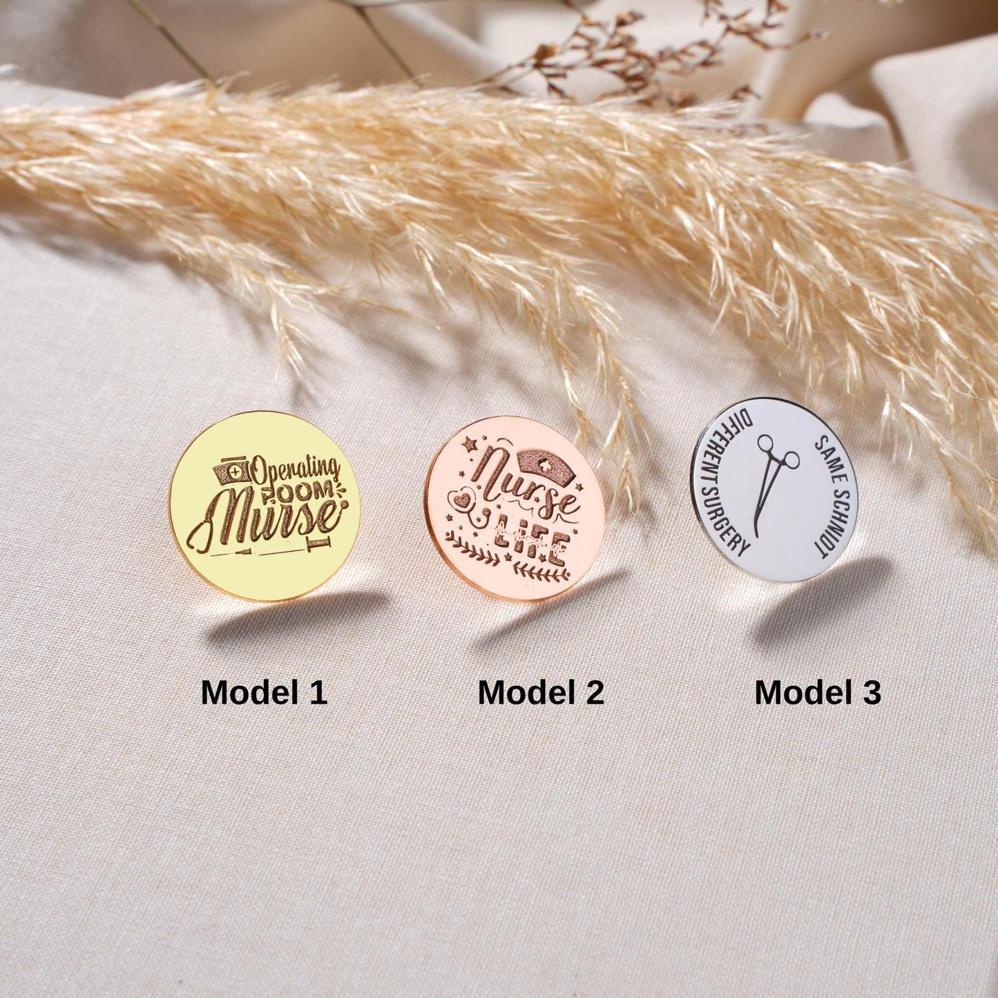 Personalized Nurse Lapel Pin: Engraved Name Brooch, Healthcare Gift