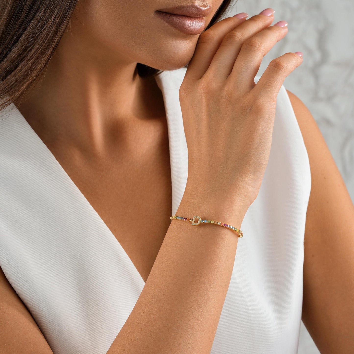 Material: 925 Sterling Silver or 14K Solid Gold
Finish: High-polish
 Stone: AAA+ Cubic Zirconia
Charm: Single initial letter (A–Z)
Length: Adjustable (5&quot;-9&quot;)
Hypoallergenic & nickel-free
Handmade with precision
Personalized Gifts  Birthday  Bridesmaids Graduation  Dainty Luxury Lovers – Gift for Her  Everyday Elegance Elegant gift box
Ready for gifting with optional message
Processing time: 2–3 business days
Ships from Turkey (for EU orders)
USA: 2–5 business days
Europe: 1–3 business days