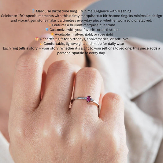 Baguette Solitaire Ring: Sterling Silver, 14K Gold, Minimalist Stacking Ring