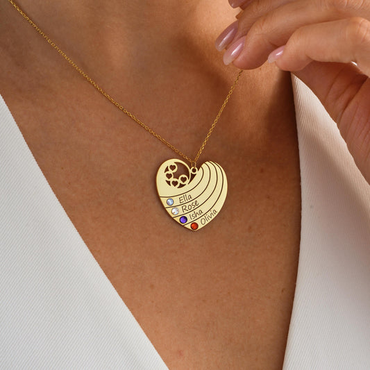 ✨ Custom Heart Plate Name Necklace With Birthstone – Family Pendant ✨

A meaningful necklace featuring heart plate design with engraved names and sparkling birthstones. Perfect as a family gift, mother’s day present, or memorial keepsake.