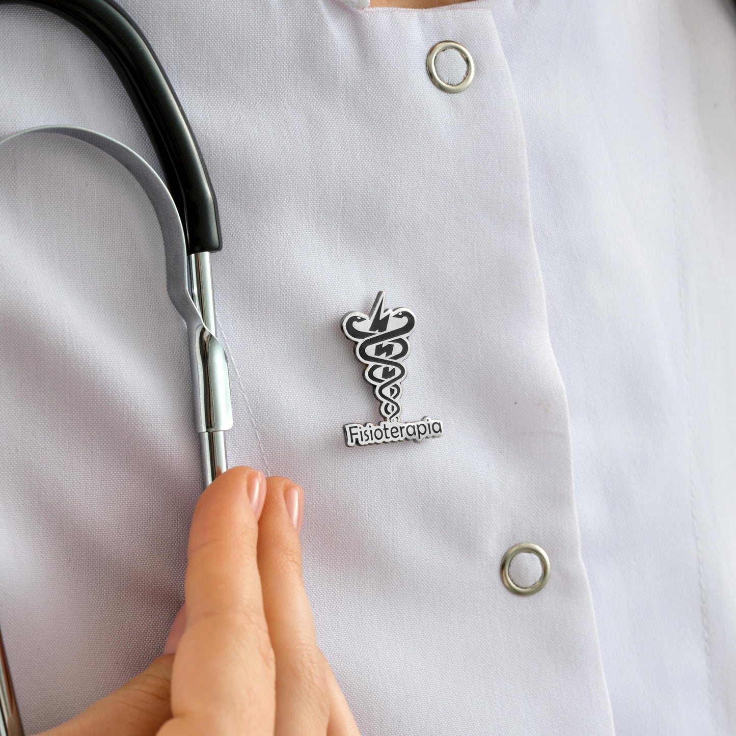 Sterling Silver Fisioterapia Lapel Pin: Physical Therapy Gift