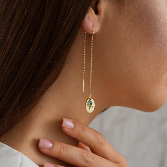 Material 925K Sterling Silver 14K Solid Gold
High polish gold
Threader pull-through earring
Oval disc with engraved rose
Cubic Zirconia  Pair
Everyday minimal wear – Romantic style Nature lovers – Floral jewelry fans – Bridesmaid or birthday gift – Feminine aesthetic
Elegant gift box
Ready for gifting  ideal for birthdays anniversaries or self-love
Handmade to order in US
2 3 business days
Express delivery available:
USA 2 5 business days Europe 1 3 business days
For EUROPE shipped from TURKEY