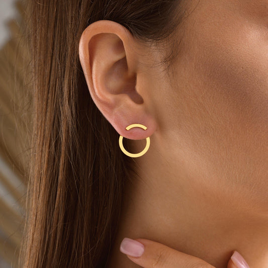 Sterling Silver Hoop Stud Earrings: Minimalist Everyday Jewelry