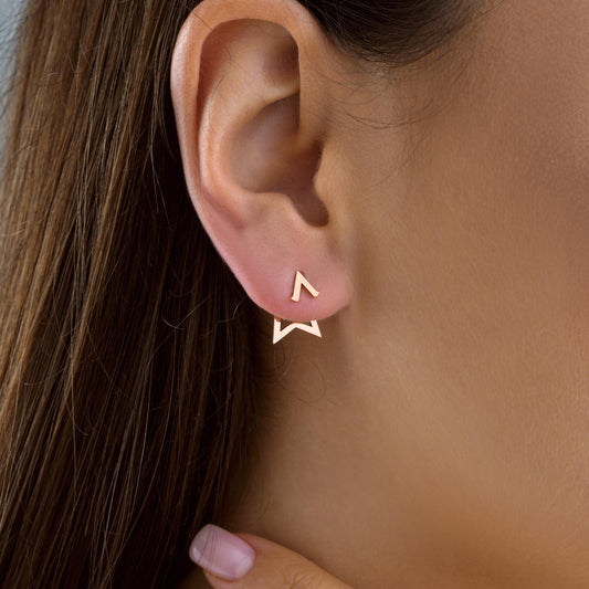 Minimalist Sterling Silver Star Stud Earrings: Dainty Celestial Jewelry