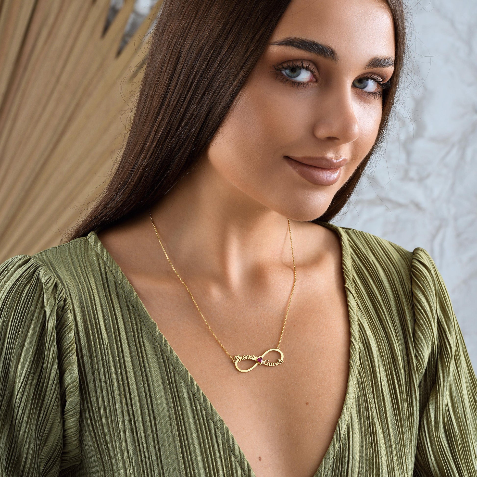 ✨ Custom Infinity Name Necklace – Heart Birthstone Pendant ✨

A timeless infinity necklace featuring two names and a sparkling heart-shaped birthstone in the center. Perfect for celebrating love, friendship, or family bonds with a personalized touch.

💛 Product Details
• Material: 925K Sterling Silver / 14K Solid Gold
• Closure: Spring Ring
• Pendant Size: Approx. 40mm
• Sold as: Pendant with chain included
• Hypoallergenic & safe for sensitive skin