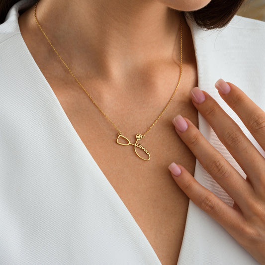 ✨ Custom Stethoscope Name Necklace – Personalized Medical Jewelry ✨

A unique and meaningful necklace featuring a stethoscope design with a heart and your custom name. Perfect for doctors, nurses, and healthcare professionals. 🎯 Perfect For:
Graduation gifts, appreciation gifts for healthcare workers, birthdays, or everyday wear.