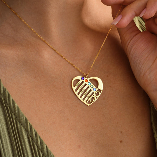 ✨ Custom Birthstone Name Pendant – Family Necklace ✨

A meaningful heart-shaped pendant featuring your chosen names and birthstones, symbolizing love and connection. Perfect for moms, grandmas, and loved ones.
