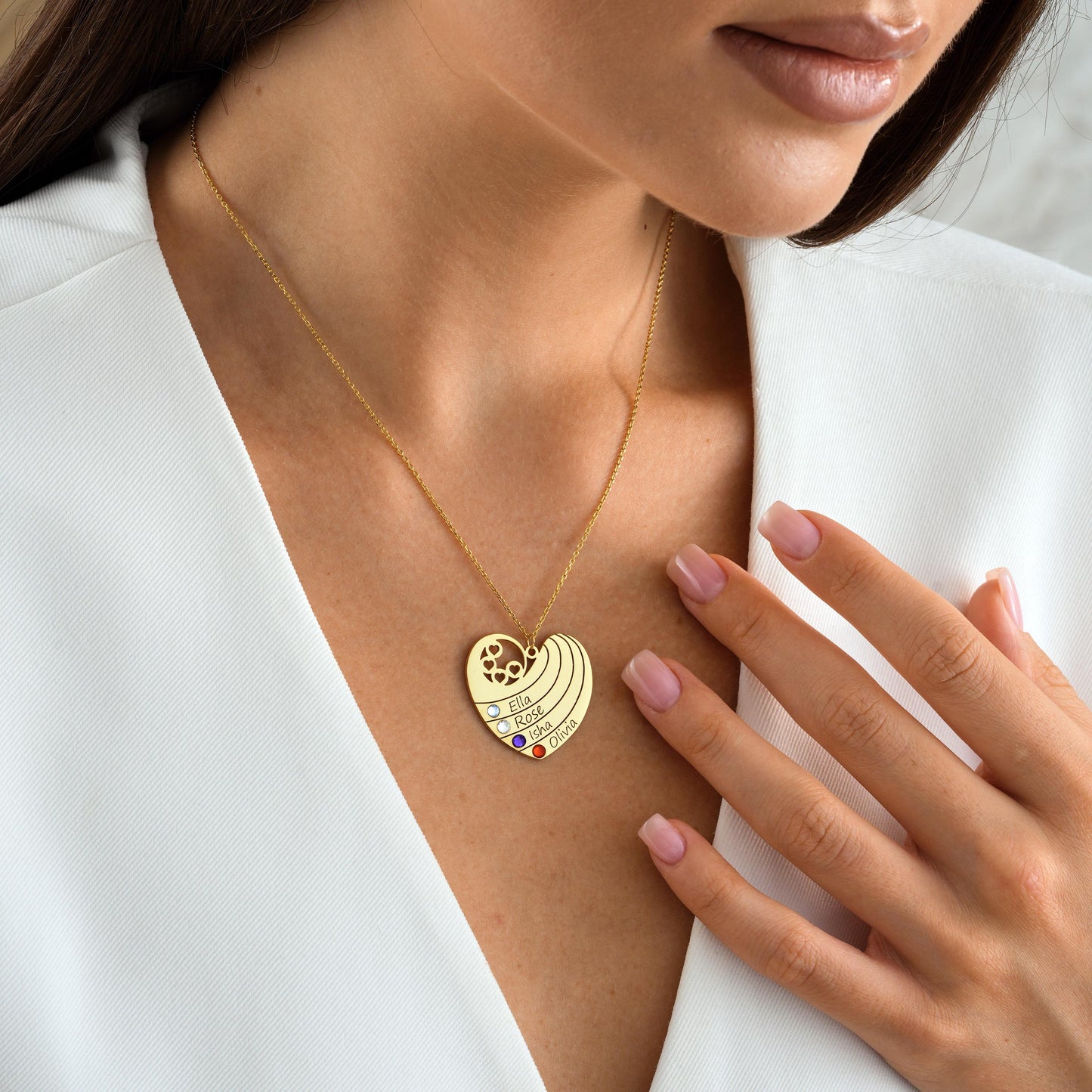 ✨ Custom Heart Plate Name Necklace With Birthstone – Family Pendant ✨

A meaningful necklace featuring heart plate design with engraved names and sparkling birthstones. Perfect as a family gift, mother’s day present, or memorial keepsake.