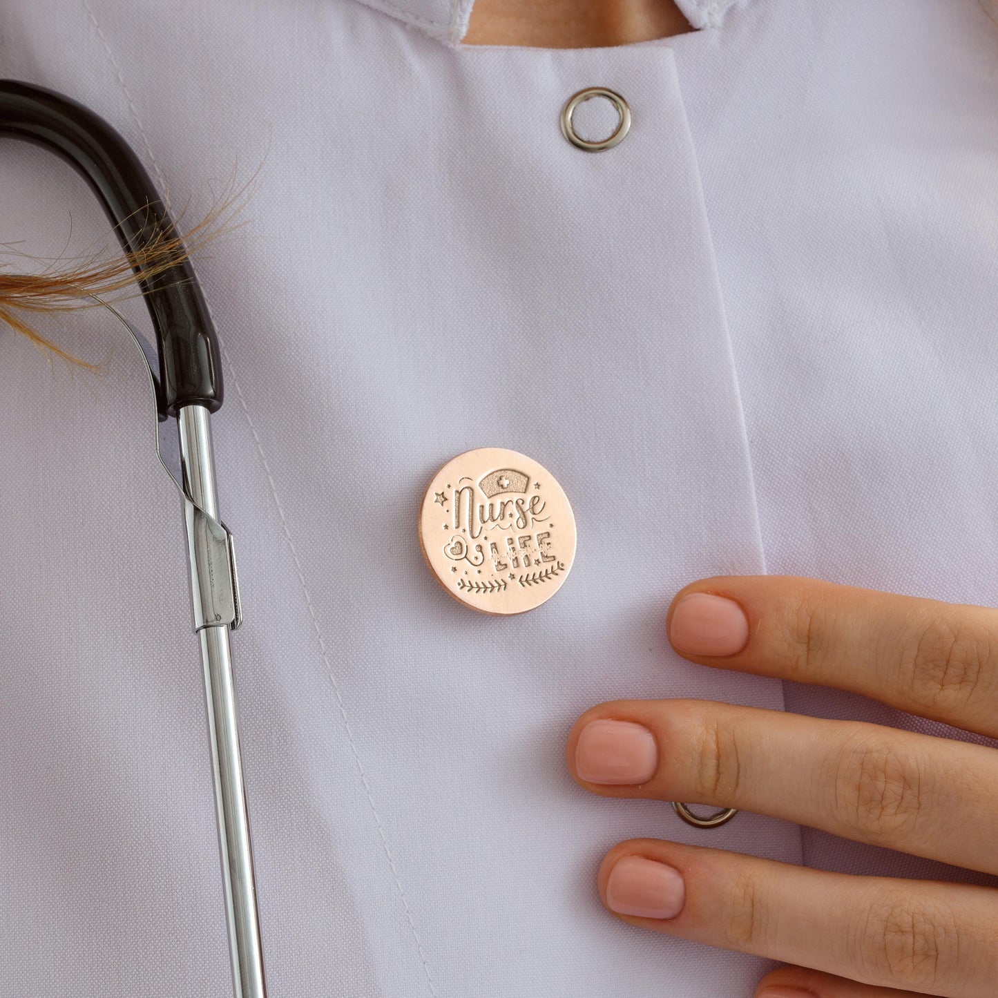 Personalized Nurse Lapel Pin: Engraved Name Brooch, Healthcare Gift