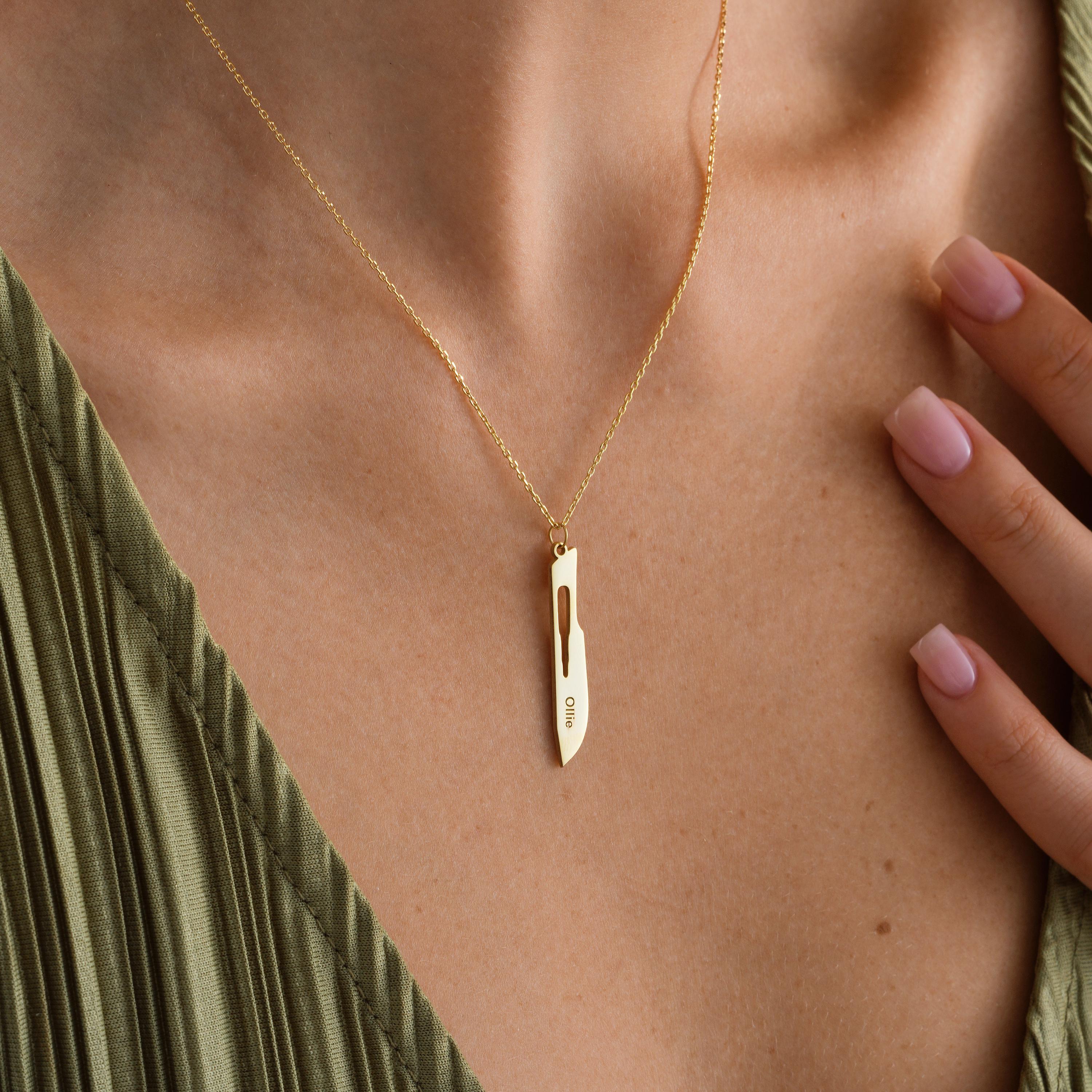 Make a bold statement with our customizable scalpel necklaces! Personalize with your name or a loved one’s, blending unique design with a sharp, modern edge—perfect for those who want to wear something truly distinctive